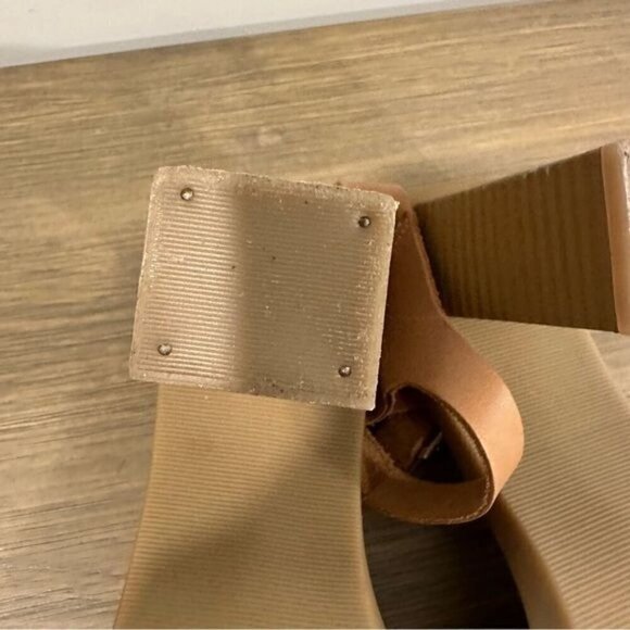 VTG Xhiliration Leather 90s Y2K square toe block heel strappy sandals size 8.5 - Picture 9 of 9